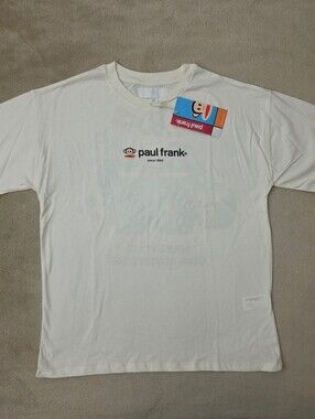 Zara/Paul Frank Kids Cream Crew Neck Graphic Logo T-Shirt Size 11-12 Years